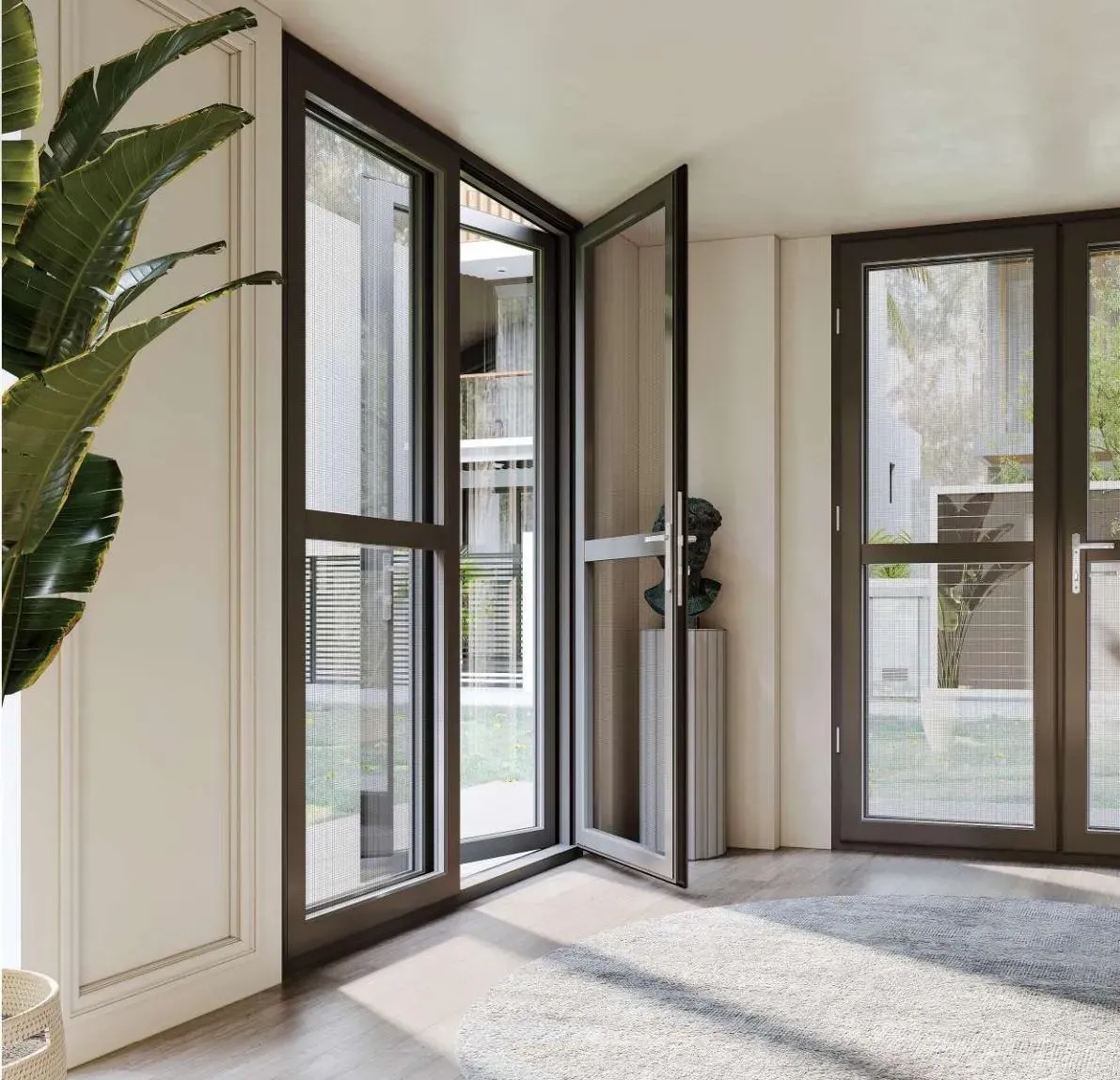 120 Hinged Door with Integrated Flyscreen
