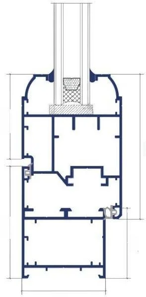45 Casement Window (Non-Thermal) frame cross-section drawing