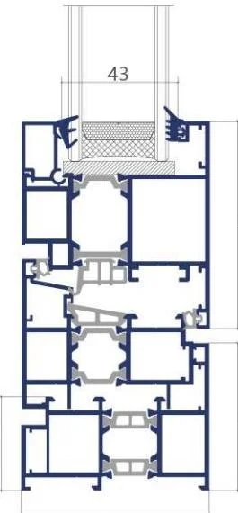 70 Outward-Opening Casement Window frame cross-section drawing
