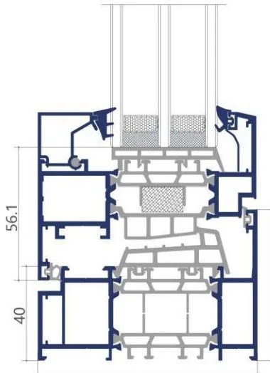 93 High-Performance Energy Casement frame cross-section drawing