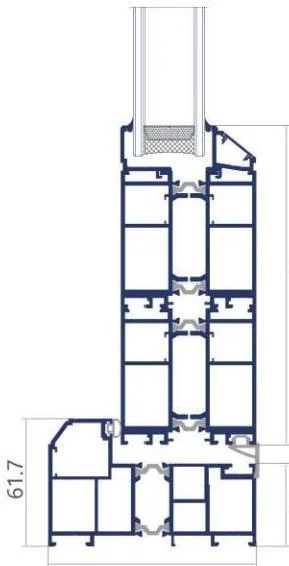 100 Thermally Broken Entrance Door frame cross-section drawing