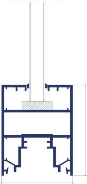 108 Floor-Spring Double Door frame cross-section drawing