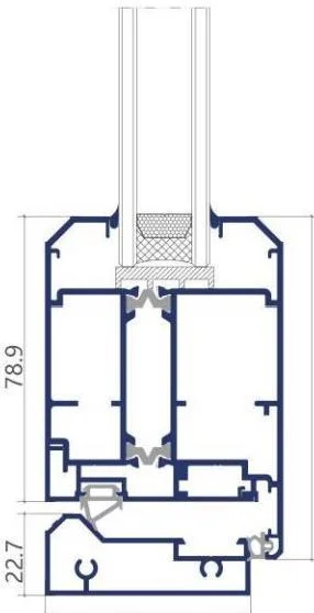 60 Thermally Broken Hinged Door frame cross-section drawing